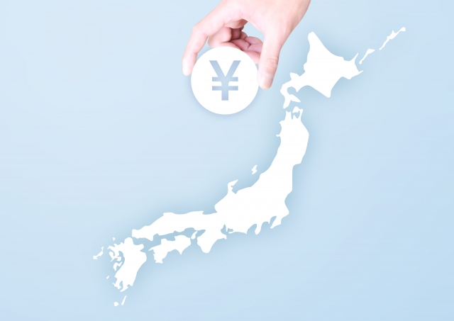 日本列島とお金のイメージ